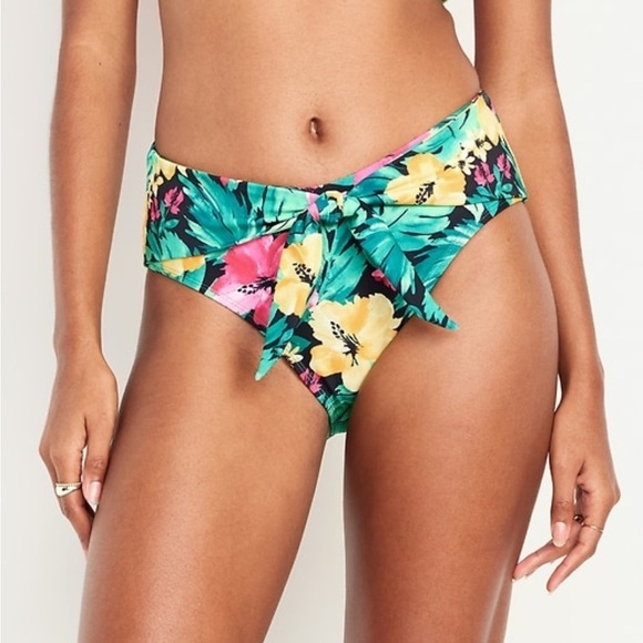 Old Navy Womens Tropical Floral High Rise Front Lined Bikini Swim Bottom 3X - Picture 1 of 10